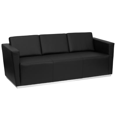 HERCULES Trinity Series Contemporary LeatherSoft Sofa with Stainless Steel Recessed Base - View 1