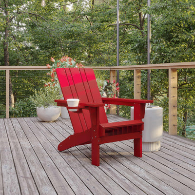 Halifax Adirondack Chair with Cup Holder, Weather Resistant HDPE Adirondack Chair - View 2