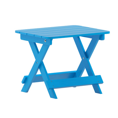 Halifax Outdoor Folding Side Table, Portable All-Weather HDPE Adirondack Side Table - View 1