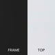 White Top/Matte Black Frame |#| White Laminate Living Room End Table with Crisscross Matte Black Metal Frame