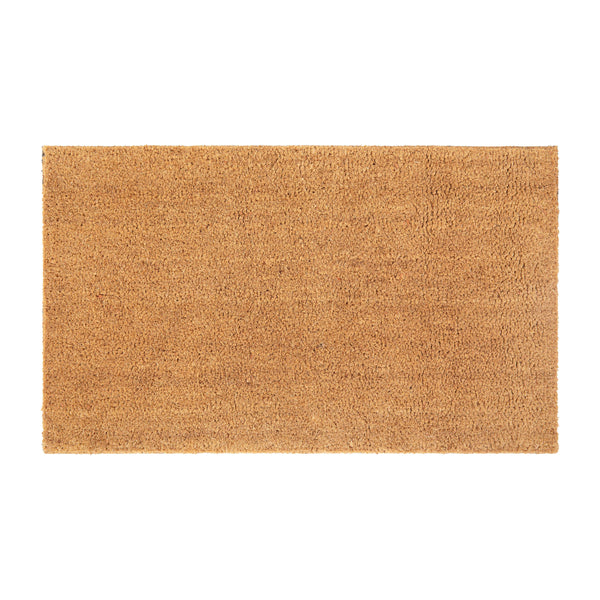 Natural |#| Indoor/Outdoor Solid Coir Entryway Doormat with Non-Slip Backing in Natural