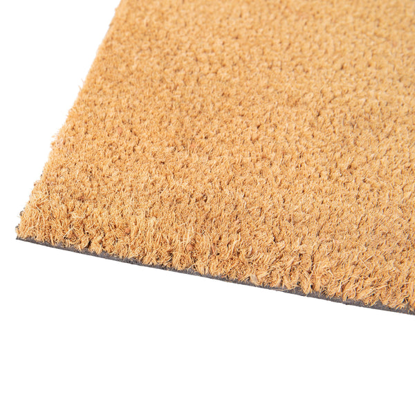 Natural |#| Indoor/Outdoor Solid Coir Entryway Doormat with Non-Slip Backing in Natural