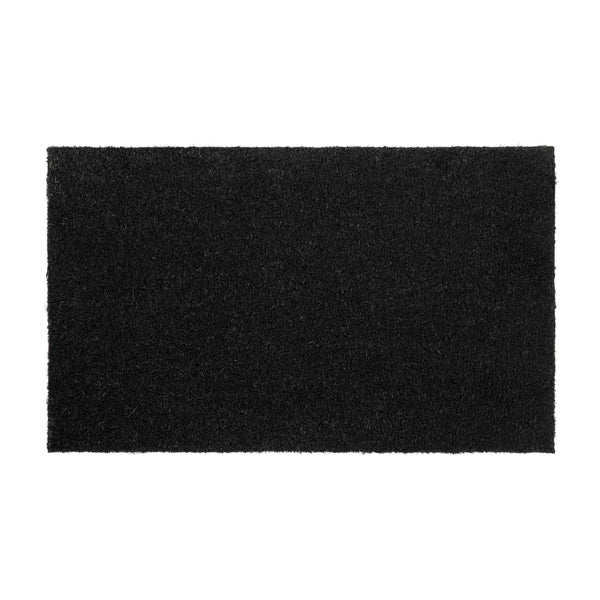 Black |#| Indoor/Outdoor Solid Coir Entryway Doormat with Non-Slip Backing in Black