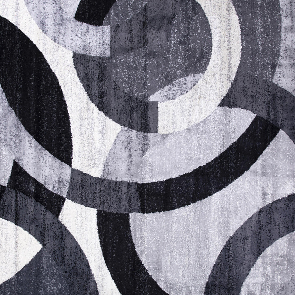 Gray,2' x 7' |#| Modern Geometric Design Area Rug in Black, Gray, and White - 2' x 7'