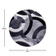 Gray,8' Round |#| Modern Round Geometric Design Area Rug in Black, Gray, and White - 8' x 8'