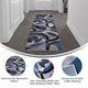 Blue,2' x 7' |#| Modern Geometric Design Area Rug in Blue, Gray, and White - 2' x 7'