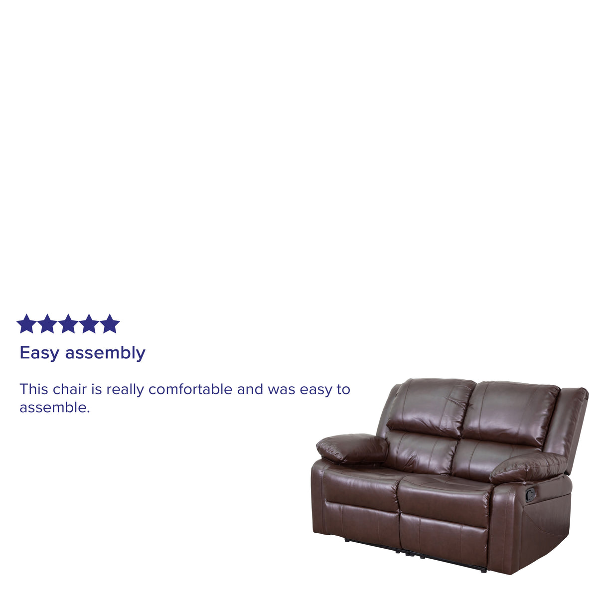 Brown LeatherSoft |#| Brown LeatherSoft Pillow Back Loveseat with Two Built-In Recliners - Padded Arms