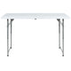 4-Foot Height Adjustable Bi-Fold Granite White Plastic Folding Tables