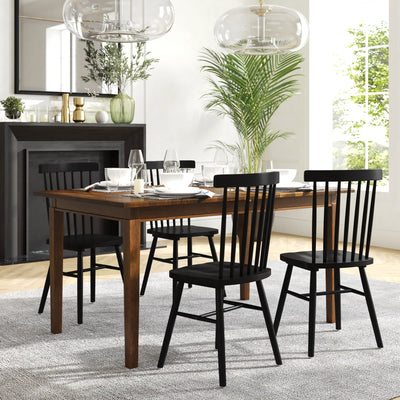 Henry Commercial Grade Solid Wood Dining Table with Hideaway Extension Panel and Seating for 6-8 Adults - View 2
