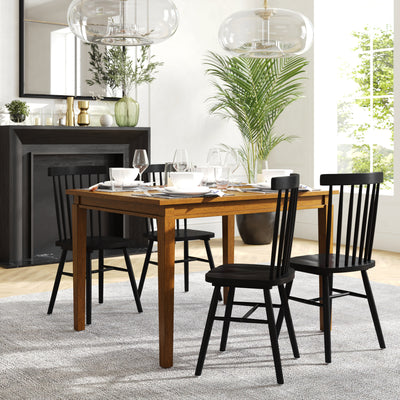 Henry Solid Wood Dining Table, Commercial Grade Heavy Duty Rectangle Wood Table for 4 - View 2