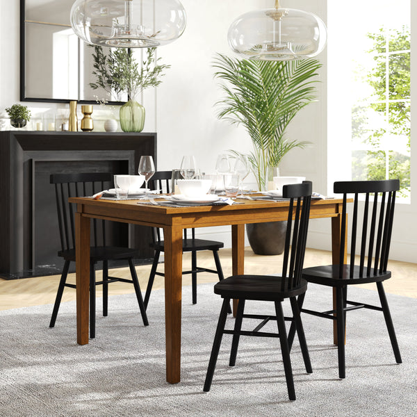 Brown Matte |#| Solid Wood 47 Inch Commercial Grade Dining Table for 4 in Brown Matte Finish