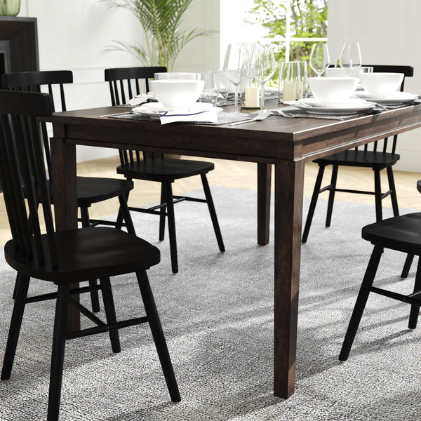 Wenge Matte |#| Solid Wood 60 Inch Commercial Grade Dining Table for 4 in Wenge Matte Finish