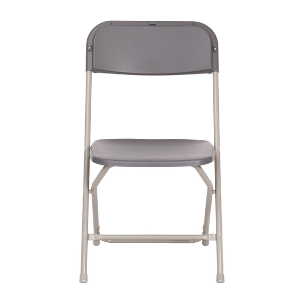Gray |#| Spacious & Contoured Commercial Wide & Tall Gray Plastic Folding Chair
