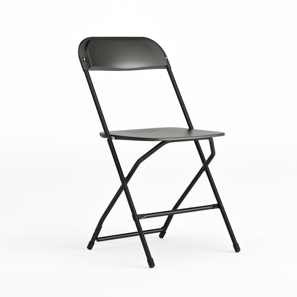 Black |#| Folding Chair - Black Plastic – 650LB Weight Capacity - Event Chair