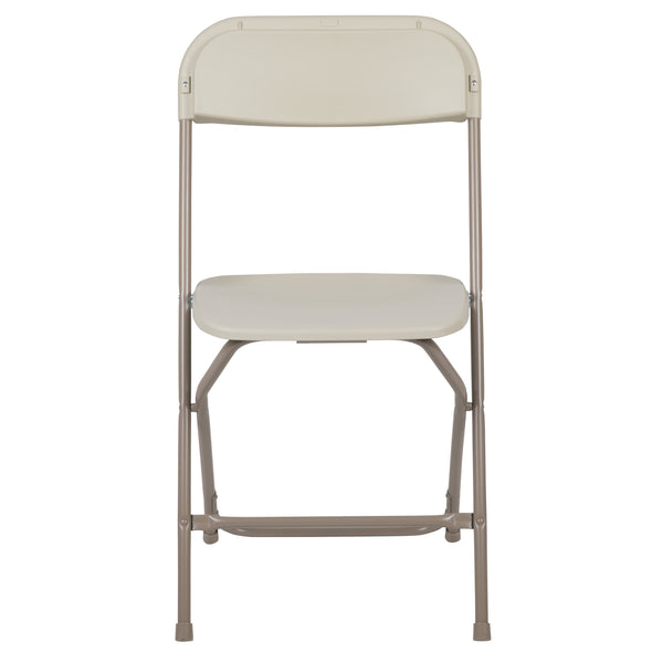 Beige |#| Folding Chair - Beige Plastic – 650LB Weight Capacity - Event Chair