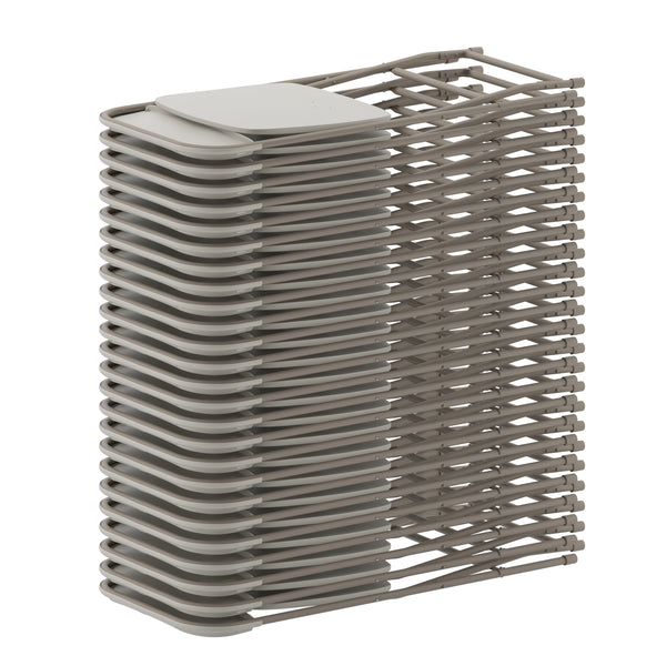 Beige |#| Folding Chair - Beige Plastic – 650LB Weight Capacity - Event Chair