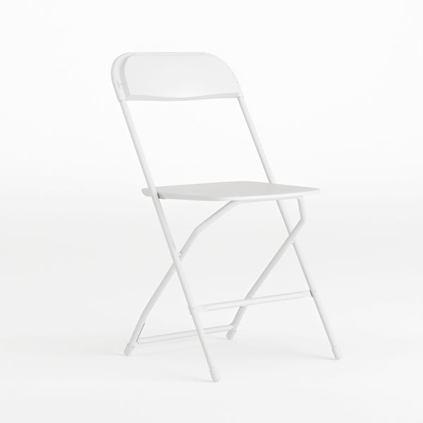 White |#| Folding Chair - White Plastic – 650LB Weight Capacity - Event Chair