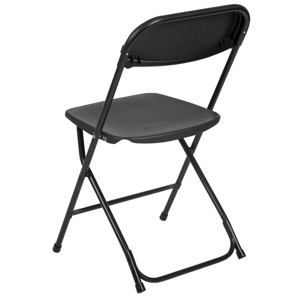 Black |#| Folding Chair - Black Plastic – 650LB Weight Capacity - Event Chair