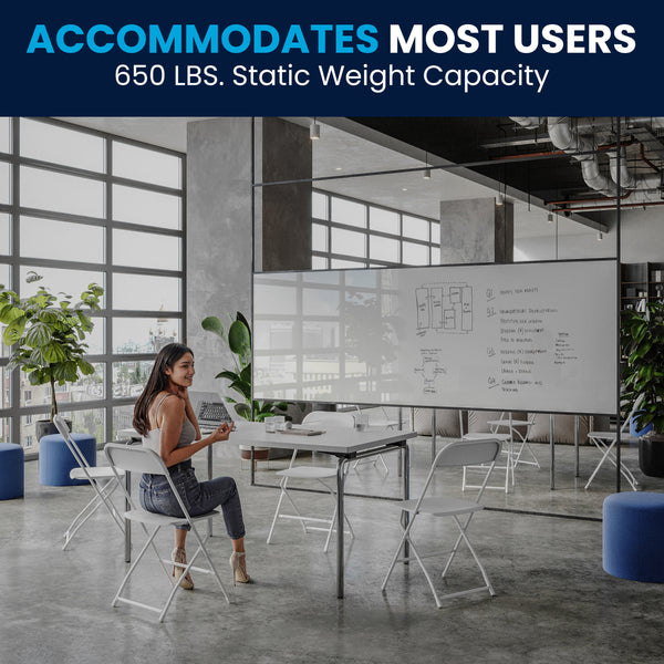 White |#| Folding Chair - White Plastic – 650LB Weight Capacity - Event Chair