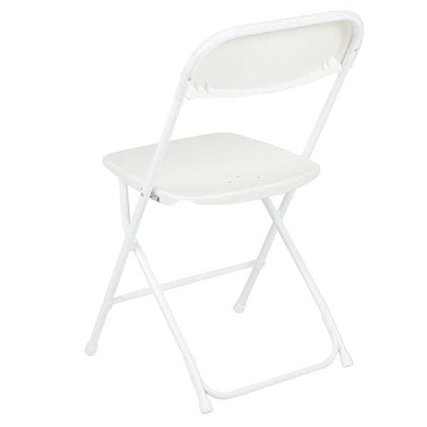 White |#| Folding Chair - White Plastic – 650LB Weight Capacity - Event Chair