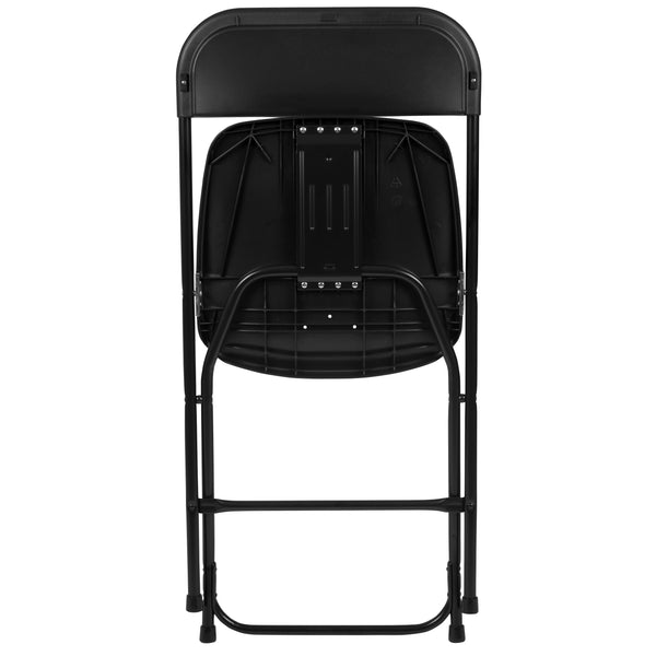 Black |#| Folding Chair - Black Plastic – 650LB Weight Capacity - Event Chair