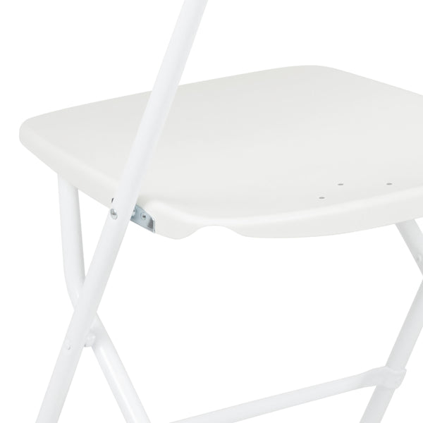 White |#| Folding Chair - White Plastic – 650LB Weight Capacity - Event Chair