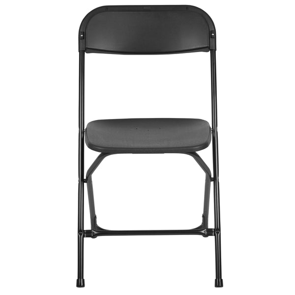 Black |#| Folding Chair - Black Plastic – 650LB Weight Capacity - Event Chair
