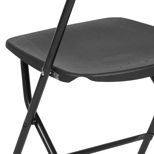 Black |#| Folding Chair - Black Plastic – 650LB Weight Capacity - Event Chair