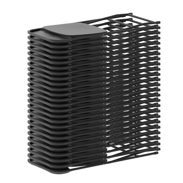 Black |#| Folding Chair - Black Plastic – 650LB Weight Capacity - Event Chair