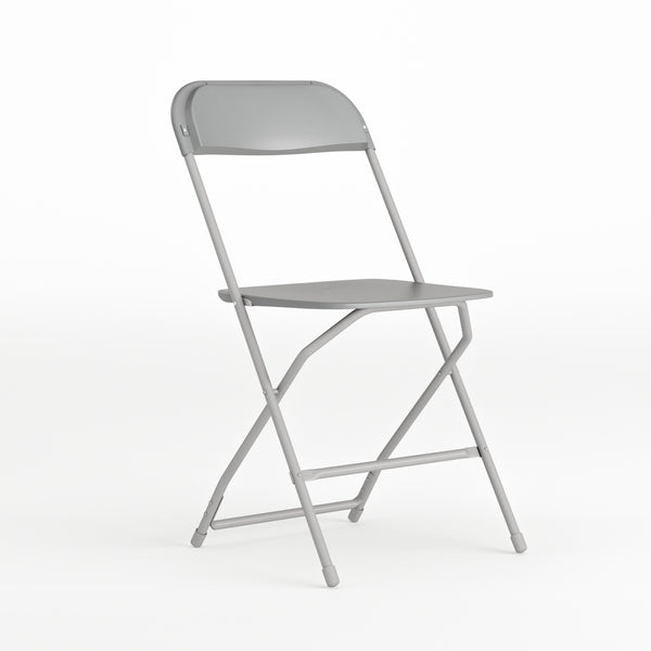 Grey |#| Folding Chair - Grey Plastic – 650LB Weight Capacity - Event Chair
