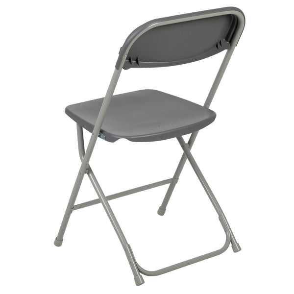 Grey |#| Folding Chair - Grey Plastic – 650LB Weight Capacity - Event Chair