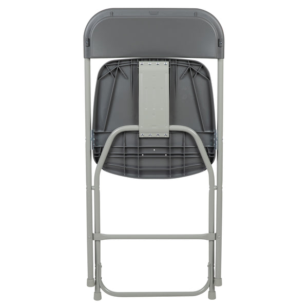 Grey |#| Folding Chair - Grey Plastic – 650LB Weight Capacity - Event Chair
