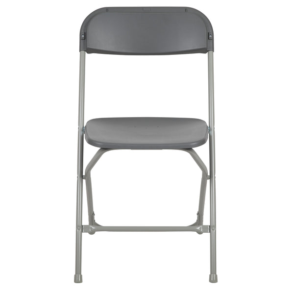 Grey |#| Folding Chair - Grey Plastic – 650LB Weight Capacity - Event Chair