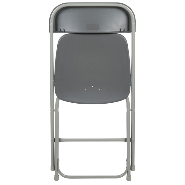Grey |#| Folding Chair - Grey Plastic – 650LB Weight Capacity - Event Chair