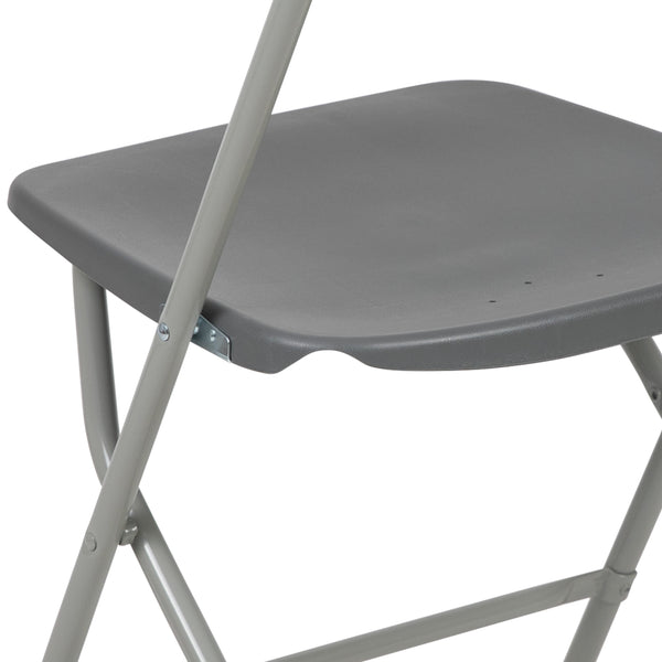 Grey |#| Folding Chair - Grey Plastic – 650LB Weight Capacity - Event Chair