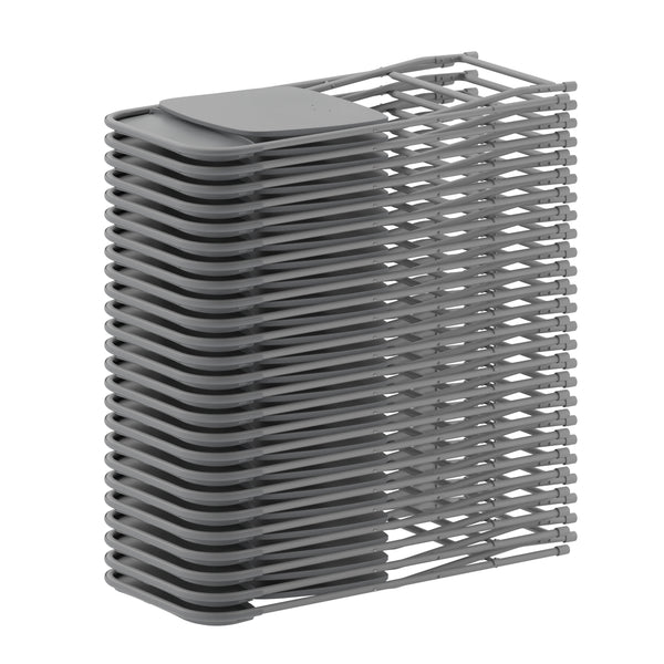 Grey |#| Folding Chair - Grey Plastic – 650LB Weight Capacity - Event Chair