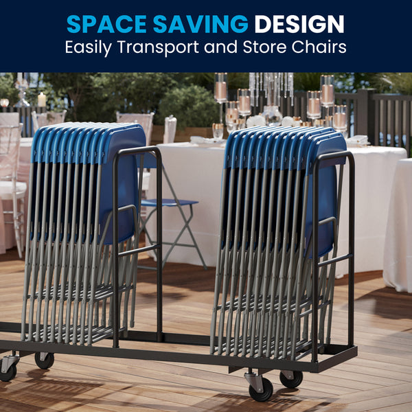 Blue |#| Folding Chair - Blue Plastic – 650LB Weight Capacity - Event Chair