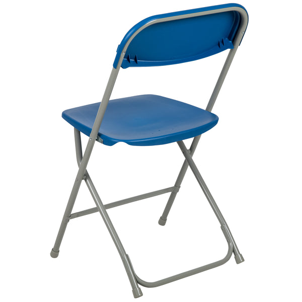Blue |#| Folding Chair - Blue Plastic – 650LB Weight Capacity - Event Chair