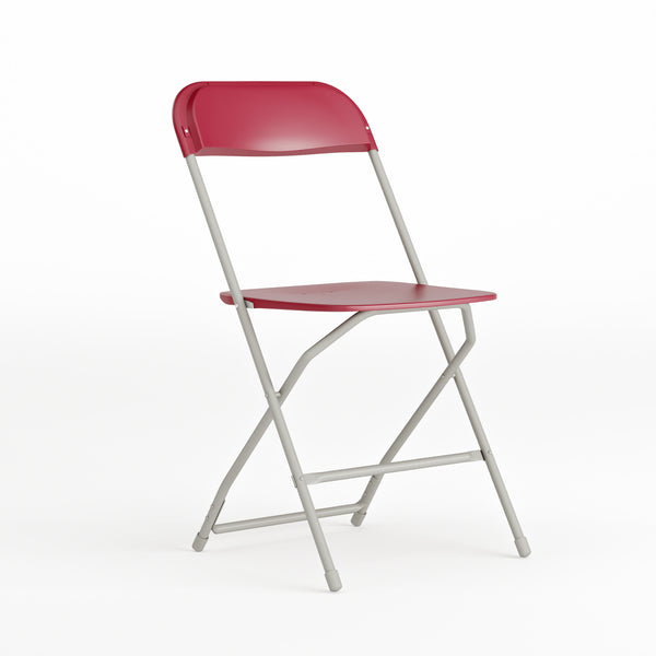 Red |#| Folding Chair - Red Plastic – 650LB Weight Capacity - Event Chair