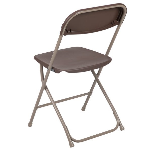 Brown |#| Folding Chair - Brown Plastic – 650LB Weight Capacity - Event Chair