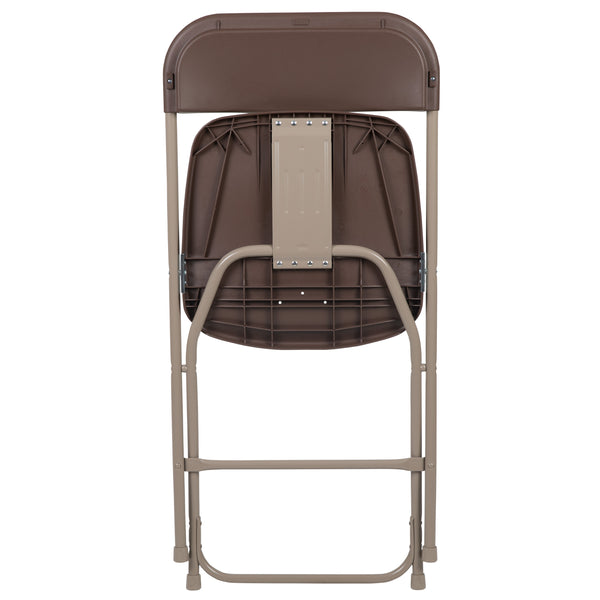 Brown |#| Folding Chair - Brown Plastic – 650LB Weight Capacity - Event Chair