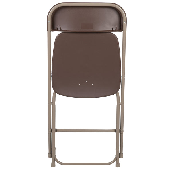 Brown |#| Folding Chair - Brown Plastic – 650LB Weight Capacity - Event Chair