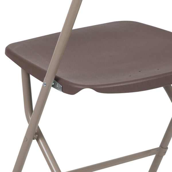 Brown |#| Folding Chair - Brown Plastic – 650LB Weight Capacity - Event Chair