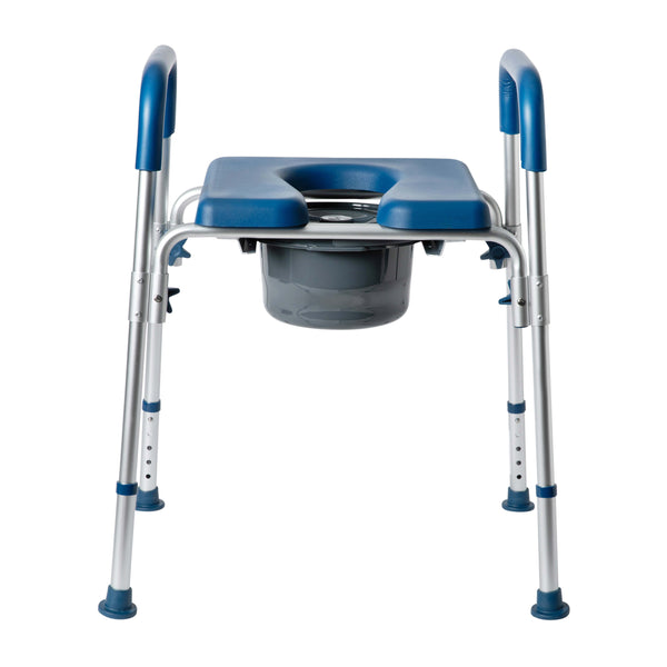 Blue |#| Height Adjustable Multifunctional Heavy Duty Commode and Shower Chair - Blue