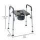 Gray |#| Height Adjustable Multifunctional Heavy Duty Commode and Shower Chair - Gray