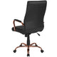 Black LeatherSoft/Rose Gold Frame |#| High Back Black LeatherSoft Executive Swivel Office Chair - Rose Gold Frame/Arms