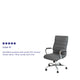 Gray LeatherSoft/Chrome Frame |#| High Back Gray LeatherSoft Executive Swivel Office Chair with Chrome Frame/Arms