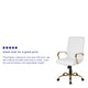 White LeatherSoft/Gold Frame |#| High Back White LeatherSoft Executive Swivel Office Chair with Gold Frame/Arms