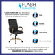 Black LeatherSoft/Gold Frame |#| High Back Black LeatherSoft Executive Swivel Office Chair with Gold Frame/Arms