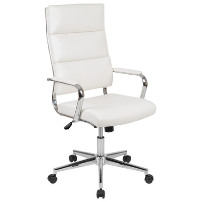 High Back LeatherSoft Contemporary Panel Executive Swivel Office Chair